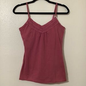 Vintage Y2K 2000s McBling Dainty Romantic Feminine Pink Lace Detail Camisole L